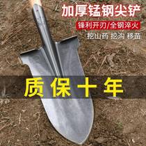 Xinjiang Tibet German shovel manganese steel agricultural tools long head shovel pointed large shovel agricultural narrow shovel all steel soil