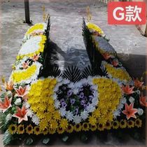 Ice coffin funeral funeral funeral with flower hall arranged a full electronic arch red-white wedding arrangement with flower
