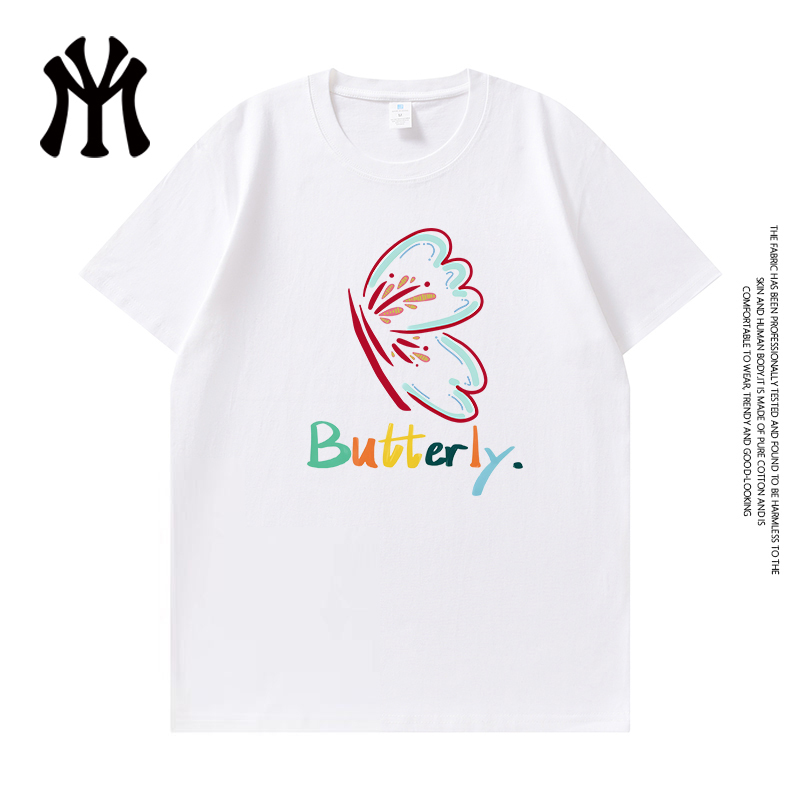 Myvm Official Genuine Summer Couple Pure Cotton Short-Sleeve Trendy Short-Sleeve Men's Popular New 26 New Style T-Shirt for Men and Women 5