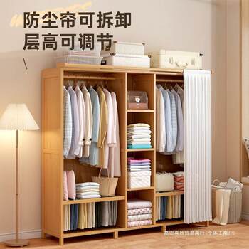 Simple home bedroom wardrobe simple assembly clothes storage cabinet rental dormitory wardrobe hanger combination