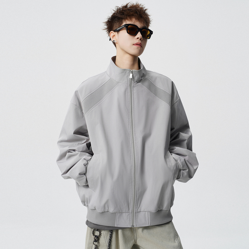 American-Style Trendy Brand Deconstructed Stand-Collar Bomber Jacket for Men, Loose Casual Thin Baseball Jacket for Spring and Autumn American-Style Trendy Brand Deconstructed Stand-Collar Bomber Jacket for Men, Loose Casual Thin Baseball Jacket for Spring and Autumn