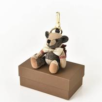 Cute backpack plaid windbreaker bear wool velvet bear doll female bag pendant accessories TB home naked bear car keychain