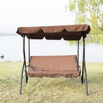 High-end outdoor leisure three-person balcony swing courtyard iron swing hanging chair adult rocking chair with roof shade swing