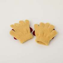 Girls gloves autumn and winter baby girl simple and cute warm windproof five-finger gloves 1-5 years old baby cold-proof finger gloves