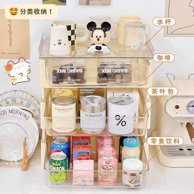 Desktop stacking storage box ຕູ້ເກັບເຄື່ອງສໍາອາງ rack office workstation A4 paper storage rack cup holder transparent drawer box