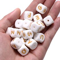 10Pcs 12mm Silicone Letters Beads English Alphabet Baby Teet