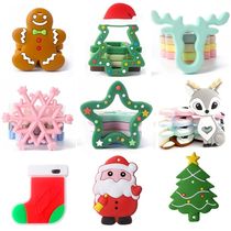 Baby Silicone Teether Christmas ree Sika Deer Baby Fidget To