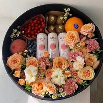 Round transparent fruit flower box rose flower bouquet packaging box birthday gift gift box wedding souvenir empty box
