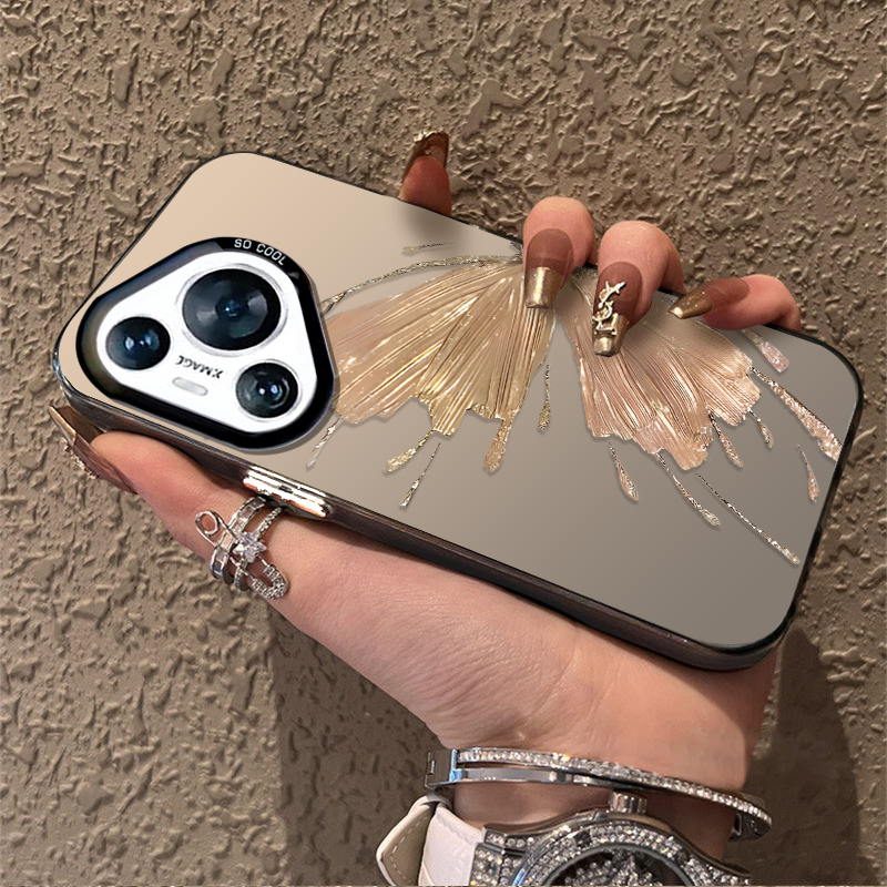 Butterfly is suitable for Huawei Pura70 phone case, new Mate60Pro+premium feel Nova 12 all inclusive P50 color silver_voghion.com