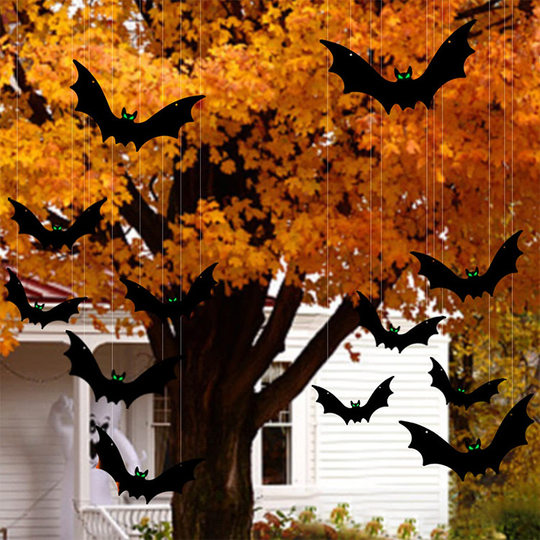 Halloween Decoration Bat Hanging Ornaments Hanging String Decorations Outdoor Courtyard Hanging Decorations Horror Scene Setup Decoration