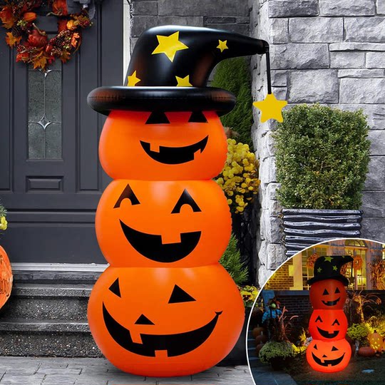 Halloween Decoration Luminous Inflatable Pumpkin Ghost Tumbler Ornaments Party Shopping Mall Store Entrance Scene Layout