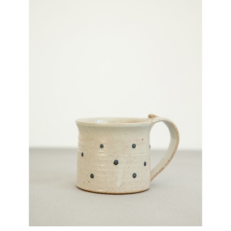 In-Stock Japanese Imported Shigaraki Ware Rustic Pottery Hand-Painted Vintage Polka Dot Mug Water Cup Tea Cup Milk Cup