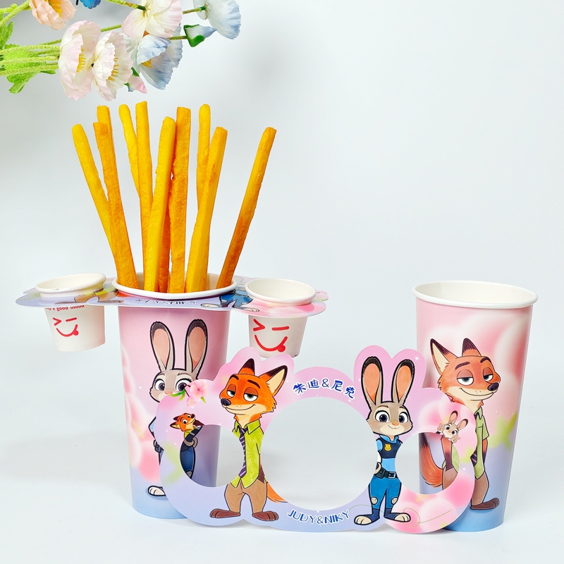 Commercial Trendy High-Quality French Fries Packaging Box with Cartoon Animal Design Cardboard Packaging Commercial Trendy High-Quality French Fries Packaging Box with Cartoon Animal Design Cardboard Packaging