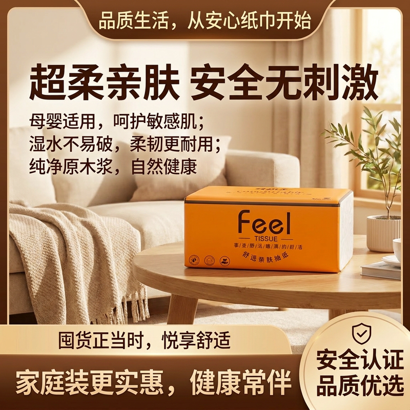 Wholesale of Original Wood Pulp Tissue Paper in Bulk, Economical Family Pack, Thickened Tissues