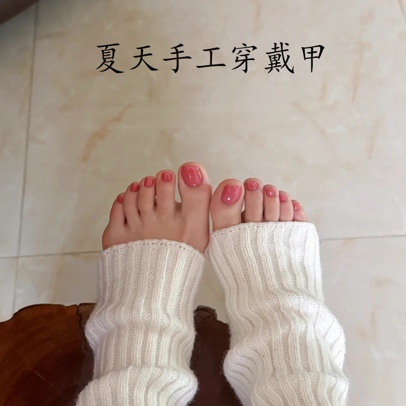 Purely Handmade Toenail Stickers for Summer, Featuring a Pure Color Design That Enhances Whiteness and a Pure, Alluring Look, Waterproof Foot Nail Art Patches