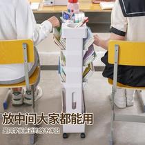 Movable student book storage rack floor-standing desk classroom bookshelf multi-functional sundry storage textbook organization