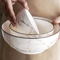 High-end Bobenjia bowl and chopsticks set for home use Nordic ins style light luxury modern marble tableware Japanese style internet celebrity bowl