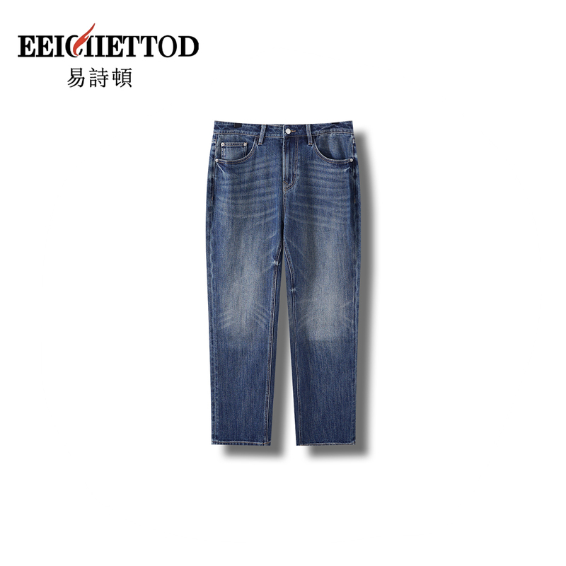 [Exclusive for Little Foxes] Yishidun Mid-High Waist Straight-Leg Jeans Business Casual Men's Wear B236-Kn1548