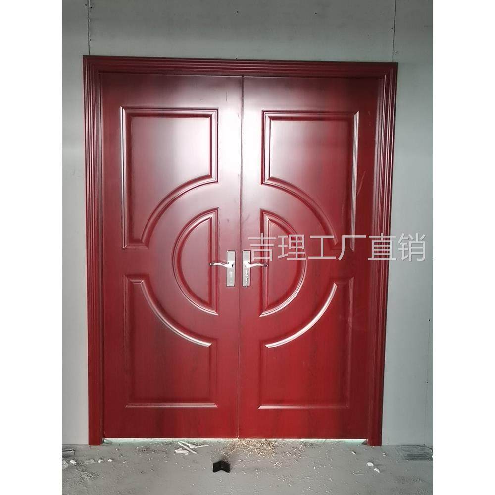 In-Stock Warm White Double-Opening Reinforced Ecological Wood Door, Paint-Free Door, Composite Solid Wood, Office, Interior Door 025
