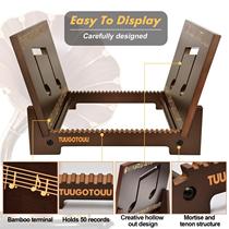 Vinyl Record Storage Rack Modern Vinyl Record Rack Stackable Bamboo Storage Rack Decorative Desktop Album Storage