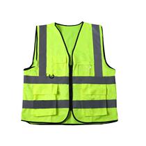 Construction site reflective vest sanitation worker garden safety reflective vest traffic riding multi-pocket vest with printing