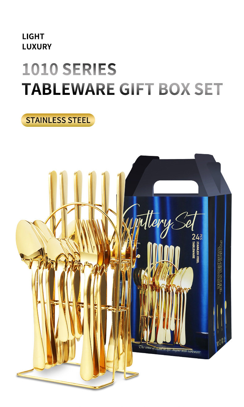 24-Piece Stainless Steel Flatware Set: Rust-Resistant - Taobao product photo 6