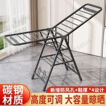 Floor-standing folding clothes drying rack for home indoor balcony baby cool clothes hanger thickened rough clothes quilt rack
