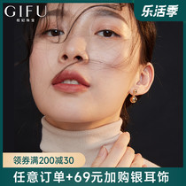 GIFU Superior Sensual Nail Woman Pure Silver Temperament Brief Round Pearl Earring Retro Port Wind Earrings 2021 New Tide