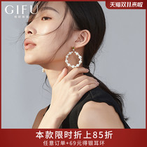 GIFU sterling silver exaggerated earrings nail Baroque French retro harbor style pearl earrings earrings 2021 New