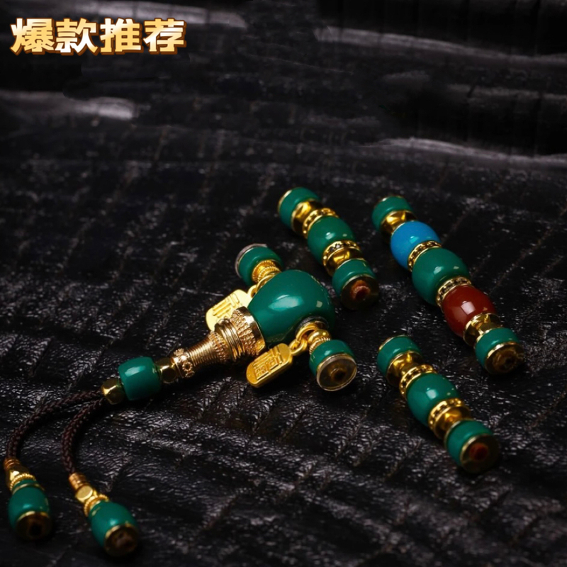 Luxury Edition Turquoise Red-Green Bead Set 108 Buddhist Prayer Beads Handheld Full Set Accessories Exquisite Waist Beads Top Beads Jewelry