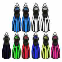 Quick release buckle spring shoelaces open heelless four-line King Kong professional deep diving long fins large size mid-length fins