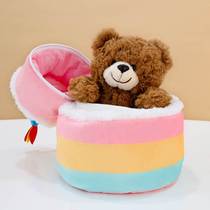 Cake Bear Doll Plush Toy for Girls Cute Sleeping Soothing Bear Doll Hug Bear Birthday Gift for Girls