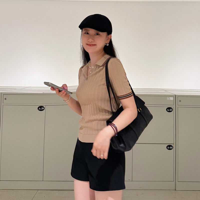 Aetheron Knitted Slim-Fit Polo Shirt for Women 25Ss Patchwork Collar Spring and Summer Top Berlin