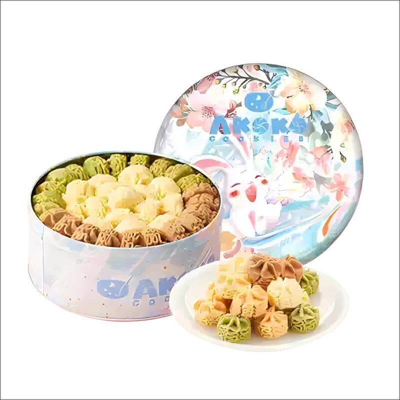 AKOKO小花黄油曲奇饼干560g零食糕点心咖啡味甜品女生礼物下午茶 饼干长腿实拍商品图