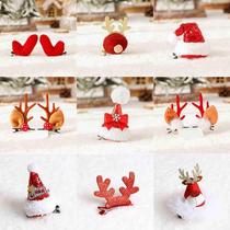 Christmas hat fabric cartoon deer Christmas headband Christmas gift mink hair Christmas hairpin hair ornaments