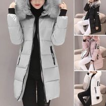 Women Winter Cotton Coat Hooded Mid Length Outerwear Windpro