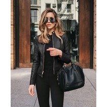 Vintage Women PU Leather Bomber Jacket Fashion Casual Autumn