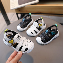 2023 summer new soft-soled non-slip toe-cap beach shoes for boys baby cartoon toddler shoes anti-kick finger protection childrens sandals