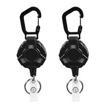 2pcs Steel Cord Retractable Keychain Camping Hiking With ID