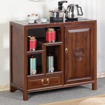 Mobile tea table tea table Chinese style office wooden tea cabinet boiling water home solid storage cabinet small side cabinet storage cabinet