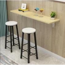 Partition wall wall wood hanging bar table tea shop long solid creative bar table living room small hanging