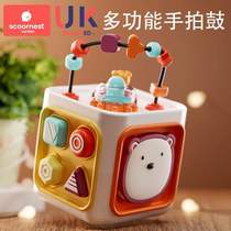-112 one baby 2 pats early education educational puzzle 1 year old music hexahedron hand pat baby 8 drums 0 months 6 toys children