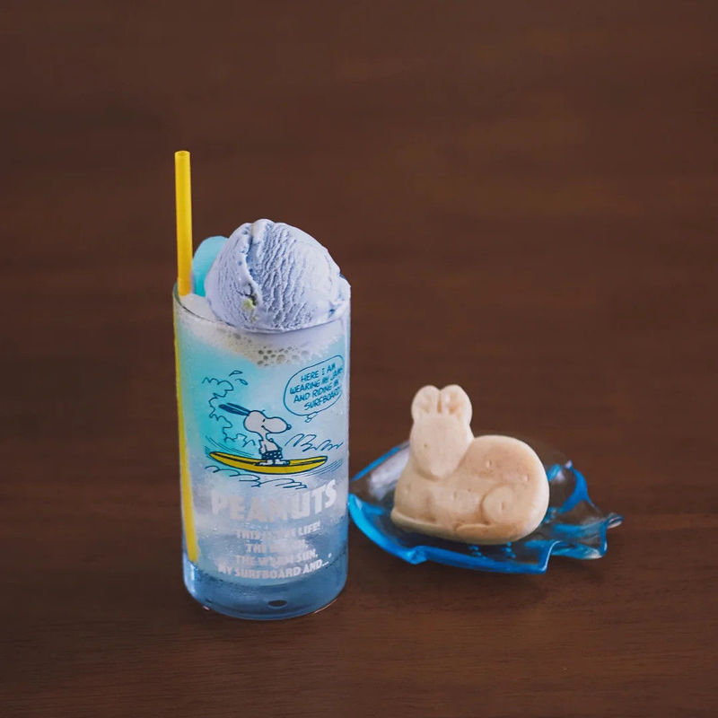 Summer Limited Edition Japanese-Style Glass Water Cup, Surfing Snoopy Cute Wine Glass, Bar Gift for Friends, Unique Gift