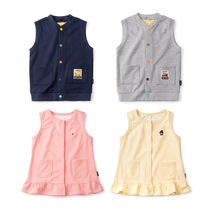 Boys vests spring and autumn pure cotton terry childrens outer vests boys vests childrens cardigans baby outer tops