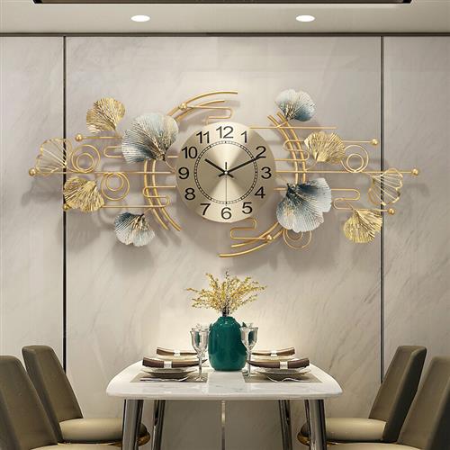 New Chinese style light luxury wall clock living room home fashion clock sofa study room wall decoration clock hanging watch creative clock decoration