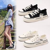 Thick-soled white shoes for women 2023 summer new style breathable and versatile casual shoes for women flat-soled sneakers for women flat shoes for women