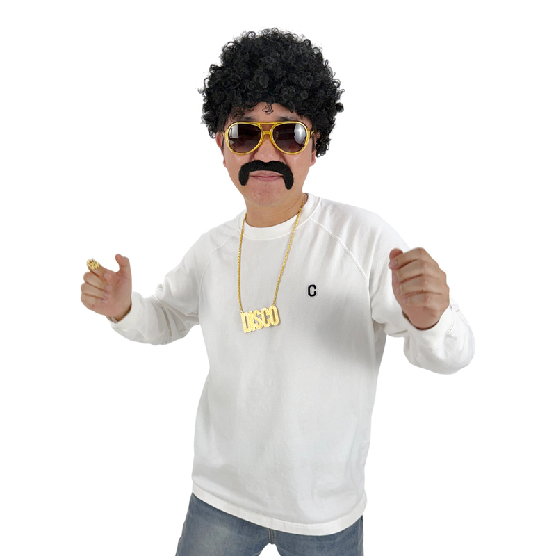 Disco Party Gold Chain Wig Afro Wig Clown Hat Funny Props Adult Cute Performance Accessories Disco Party Gold Chain Wig Afro Wig Clown Hat Funny Props Adult Cute Performance Accessories