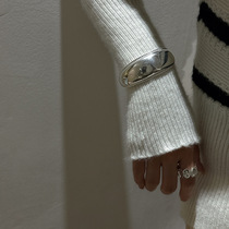 S925 sterling silver Korean style niche design fashionable bright silver glossy curved bracelet Korean blogger style fashionable bracelet