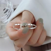 Under the banyan tree 925 silver 26 letter ring women niche design light luxury plain ring open index finger ring ins trend