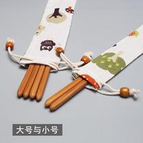 Straight cloth bag chopsticks cutlery storage chopstick bag Japanese student travel portable cotton and linen spoon cloth bag